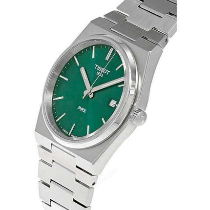 Orologio da uomo Tissot T-Classic PRX in acciaio inossidabile quadrante verde al quarzo T137.410.11.091.00 100M