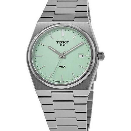 Tissot T-Classic PRX acciaio inossidabile quadrante verde chiaro al quarzo T137.410.11.091.01 orologio unisex 100M