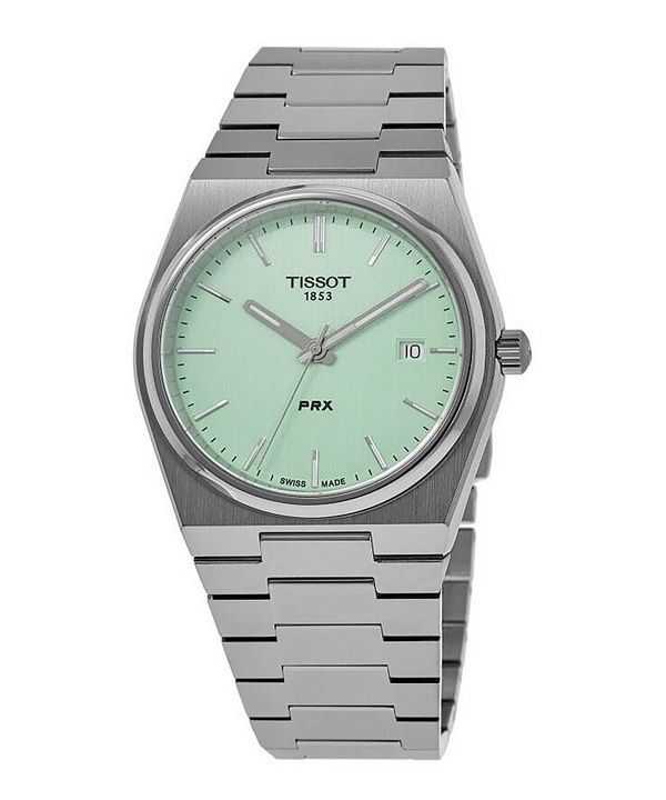 Tissot T-Classic PRX acciaio inossidabile quadrante verde chiaro al quarzo T137.410.11.091.01 orologio unisex 100M