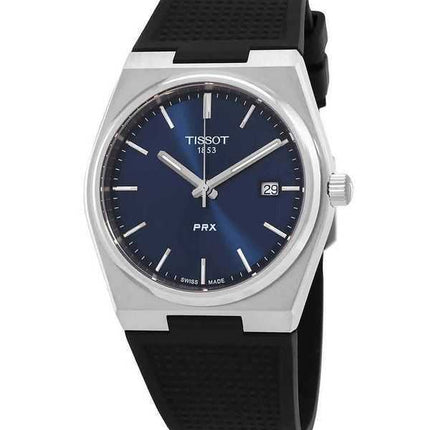 Orologio da uomo Tissot T-Classic PRX cinturino in gomma quadrante blu al quarzo T137.410.17.041.00 100M