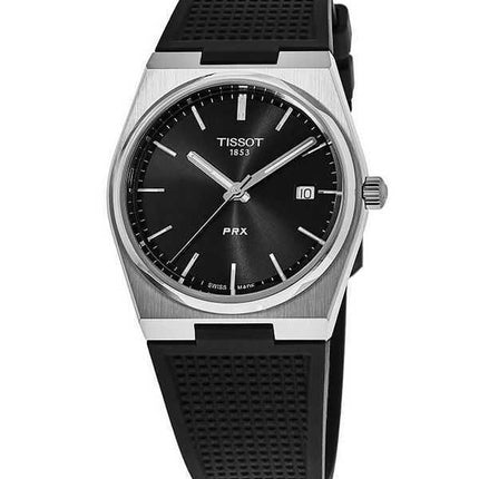 Tissot T-Classic PRX cinturino in caucciù quadrante nero al quarzo T137.410.17.051.00 orologio da uomo 100M