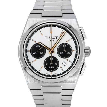 Orologio da uomo Tissot T-Classic PRX cronografo quadrante bianco automatico T137.427.11.011.00 100M