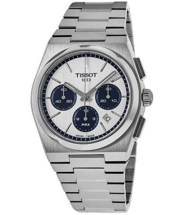 Orologio da uomo Tissot PRX T-Classic cronografo quadrante bianco automatico T137.427.11.011.01 100M