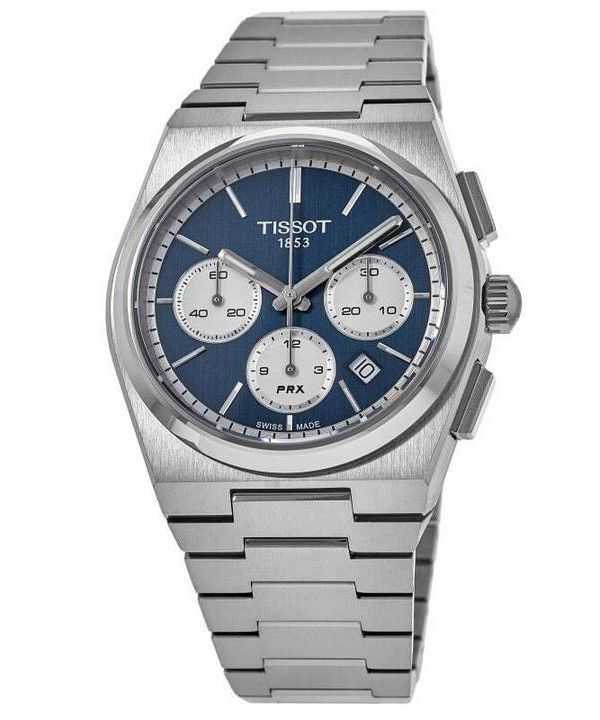 Orologio da uomo Tissot PRX T-Classic Chronograph quadrante blu automatico T137.427.11.041.00 100M