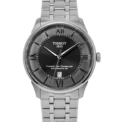Tissot Chemin Des Tourelles Powermatic 80 Acciaio Inox Quadrante Gunmetal Automatico T139.407.11.068.00 Orologio da Uomo