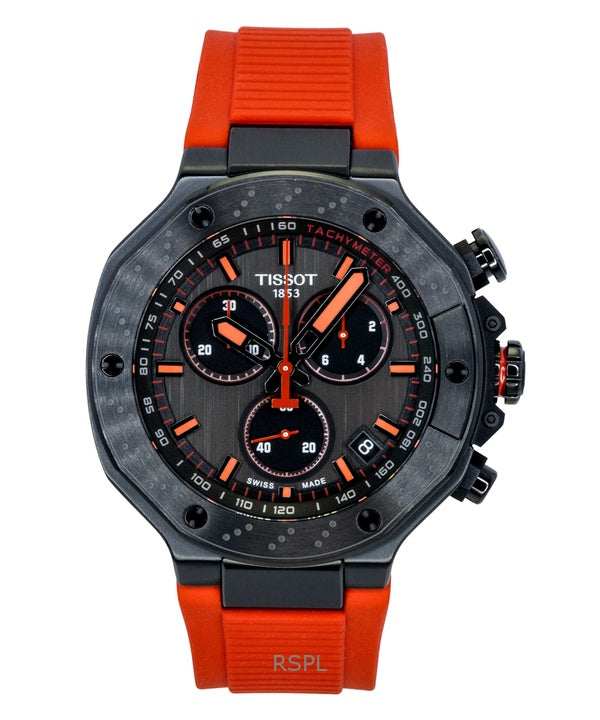 Orologio da uomo Tissot T-Race Chronograph con cinturino sintetico e quadrante grigio scuro al quarzo T141.417.37.061.01 100M
