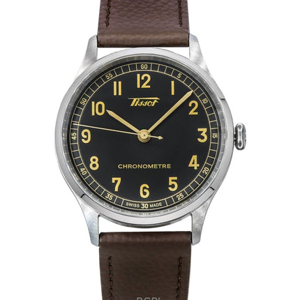 Orologio da uomo Tissot Heritage 1938 con cinturino in pelle e quadrante antracite, automatico, T142.464.16.062.00
