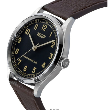 Orologio da uomo Tissot Heritage 1938 con cinturino in pelle e quadrante antracite, automatico, T142.464.16.062.00