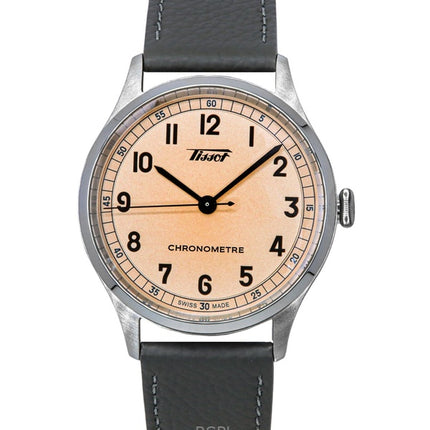 Orologio da uomo Tissot Heritage 1938 con cinturino in pelle e quadrante rosa automatico T142.464.16.332.00