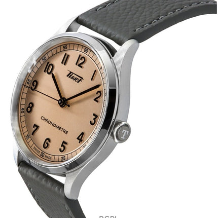 Orologio da uomo Tissot Heritage 1938 con cinturino in pelle e quadrante rosa automatico T142.464.16.332.00