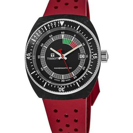 Tissot T-Sport Sideral Powermatic 80 cinturino in caucciù quadrante nero orologio automatico da sub T145.407.97.057.02 300M unis