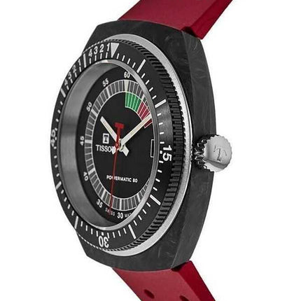 Tissot T-Sport Sideral Powermatic 80 cinturino in caucciù quadrante nero orologio automatico da sub T145.407.97.057.02 300M unis