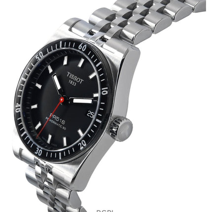 Orologio da uomo Tissot PR516 Powermatic 80 in acciaio inossidabile con quadrante nero automatico T149.407.11.051.00 100M
