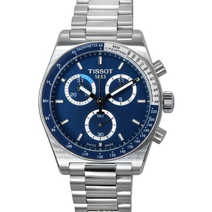 Orologio da uomo Tissot PR516 Cronografo in acciaio inossidabile con quadrante blu al quarzo T149.417.11.041.00 100M