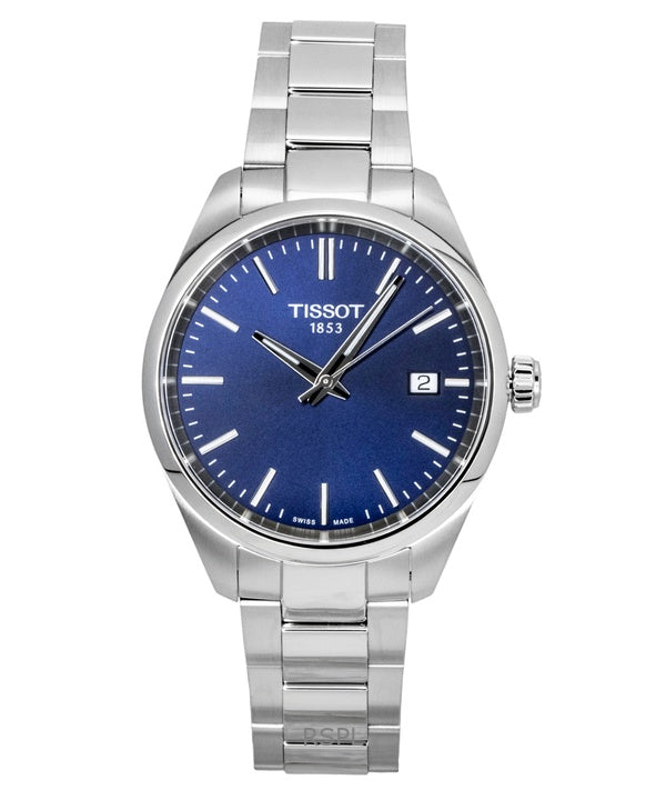 Orologio da donna Tissot PR 100 in acciaio inossidabile con quadrante blu, movimento al quarzo, modello T150.210.11.041.00, impermeabile fino a 100 metri.