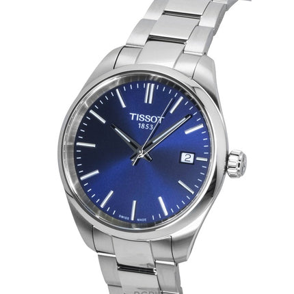 Orologio da donna Tissot PR 100 in acciaio inossidabile con quadrante blu, movimento al quarzo, modello T150.210.11.041.00, impermeabile fino a 100 metri.