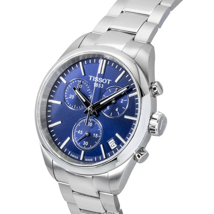 Orologio da uomo Tissot PR 100 Cronografo in acciaio inossidabile con quadrante blu al quarzo T150.417.11.041.00 100M
