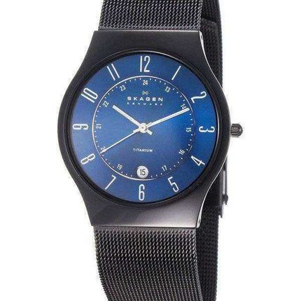 Orologio da uomo Skagen Titanium Marine Blue Dial Mesh Strap T233XLTMN