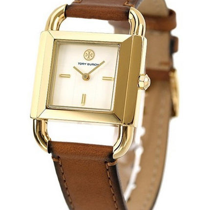 Orologio da donna Tory Burch Phipps cinturino in pelle marrone quadrante avorio quarzo TBW7254 donna
