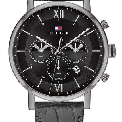 Orologio da uomo Tommy Hilfiger Evan quadrante grigio con cinturino in pelle al quarzo 1710395
