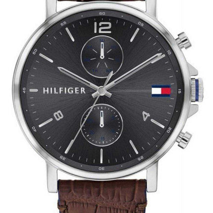 Orologio da uomo Tommy Hilfiger Daniel quadrante grigio cinturino in pelle al quarzo 1710416