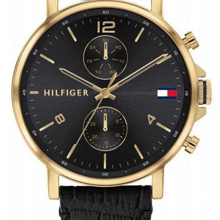 Orologio da uomo Tommy Hilfiger Daniel quadrante nero cinturino in pelle al quarzo 1710417