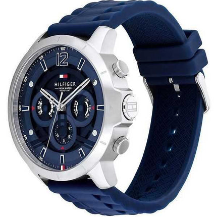 Orologio da uomo Tommy Hilfiger Luca con cinturino in silicone multifunzione quadrante blu al quarzo 1710489