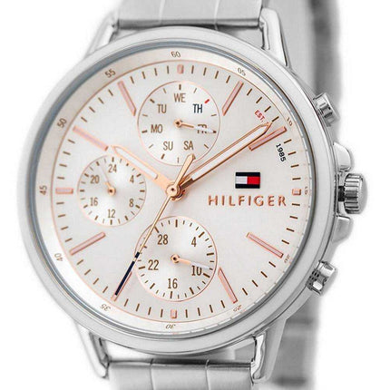 Orologio da donna Tommy Hilfiger Carly quadrante argento in acciaio inossidabile al quarzo 1781787