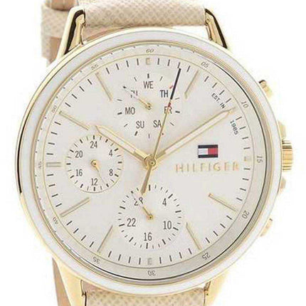 Orologio da donna Tommy Hilfiger Carly quadrante argento con cinturino in pelle al quarzo 1781790