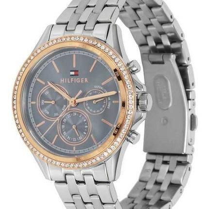 Orologio da donna Tommy Hilfiger Ari Crystal Accents multifunzione con quadrante grigio al quarzo 1781976