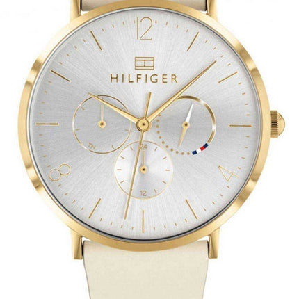 Tommy Hilfiger Jenna quadrante argento cinturino in pelle quarzo 1782035 orologio da donna