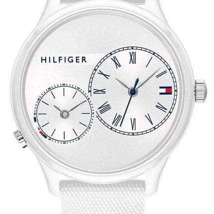 Orologio da donna Tommy Hilfiger Meg quadrante bianco cinturino in silicone al quarzo 1782145