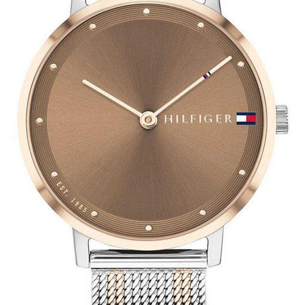 Tommy Hilfiger Pippa Brown Dial Two Tone Stainless Steel Quartz 1782152 Orologio da donna