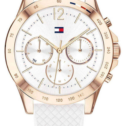 Orologio da donna Tommy Hilfiger Haven quadrante bianco cinturino in silicone al quarzo 1782199