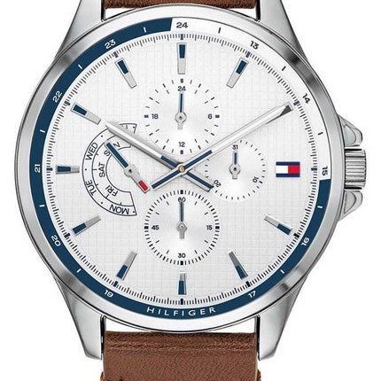 Orologio da uomo Tommy Hilfiger Shawn quadrante bianco cinturino in pelle al quarzo 1791614