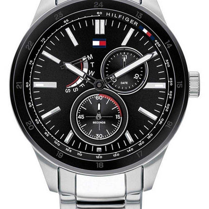 Orologio da uomo Tommy Hilfiger Austin quadrante nero in acciaio inossidabile al quarzo 1791639