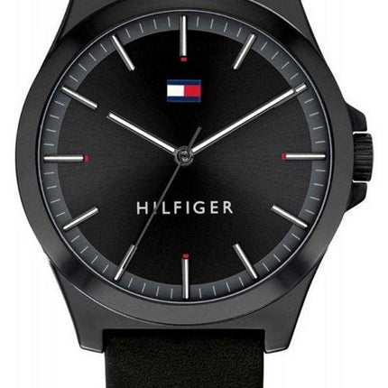 Orologio da uomo Tommy Hilfiger Barclay quadrante nero cinturino in pelle al quarzo 1791715