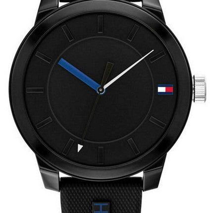 Orologio da uomo Tommy Hilfiger Denim quadrante nero cinturino in silicone al quarzo 1791744