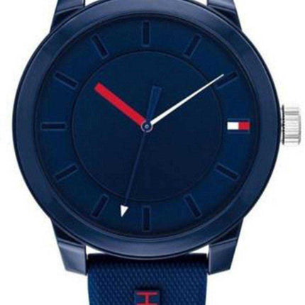 Orologio da uomo Tommy Hilfiger Denim quadrante blu cinturino in silicone al quarzo 1791745