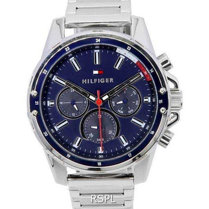 Orologio da uomo Tommy Hilfiger Mason multifunzione quadrante blu al quarzo 1791788