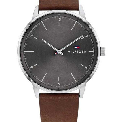 Tommy Hilfiger Hendrix cinturino in pelle quadrante grigio quarzo 1791840 orologio da uomo