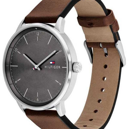 Tommy Hilfiger Hendrix cinturino in pelle quadrante grigio quarzo 1791840 orologio da uomo