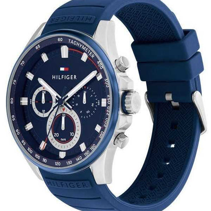 Orologio da uomo Tommy Hilfiger Max con cinturino in silicone multifunzione quadrante blu al quarzo 1791970