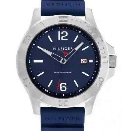 Orologio da uomo Tommy Hilfiger Ryan cinturino in silicone quadrante blu quarzo 1791991