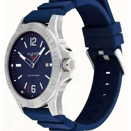 Orologio da uomo Tommy Hilfiger Ryan cinturino in silicone quadrante blu quarzo 1791991