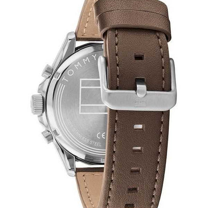 Orologio da uomo Tommy Hilfiger Axel multifunzione cinturino in pelle quadrante crema al quarzo 1792003