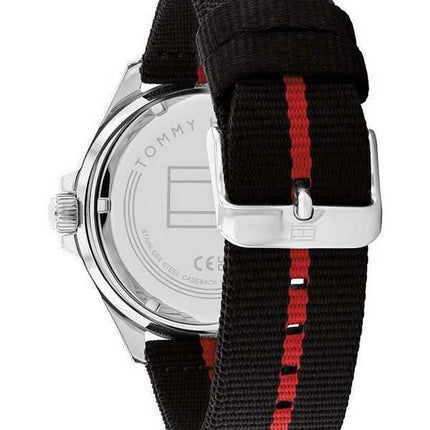 Orologio da uomo Tommy Hilfiger Logan cinturino in nylon quadrante nero al quarzo 1792010