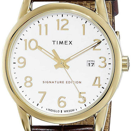 Orologio da uomo Timex Easy Reader Signature Edition con cinturino in pelle al quarzo TW2R65100