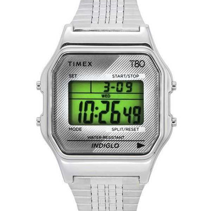 Orologio unisex Timex T80 con bracciale digitale in acciaio inossidabile al quarzo TW2R79300