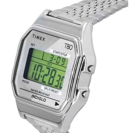 Orologio unisex Timex T80 con bracciale digitale in acciaio inossidabile al quarzo TW2R79300